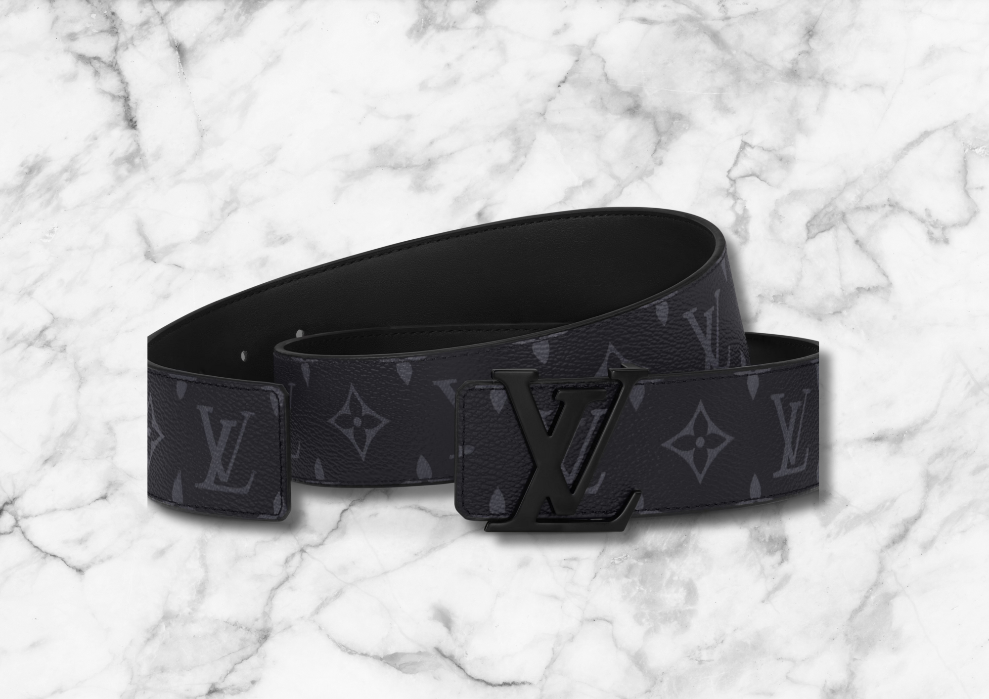 Black Mens Lv Designer belt